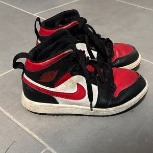 Nike Kids Air Jordan Black and Red Hightops